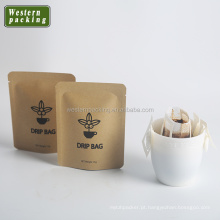 Material laminado impresso personalizado 3 lateral lateral saco de café com gotejamento